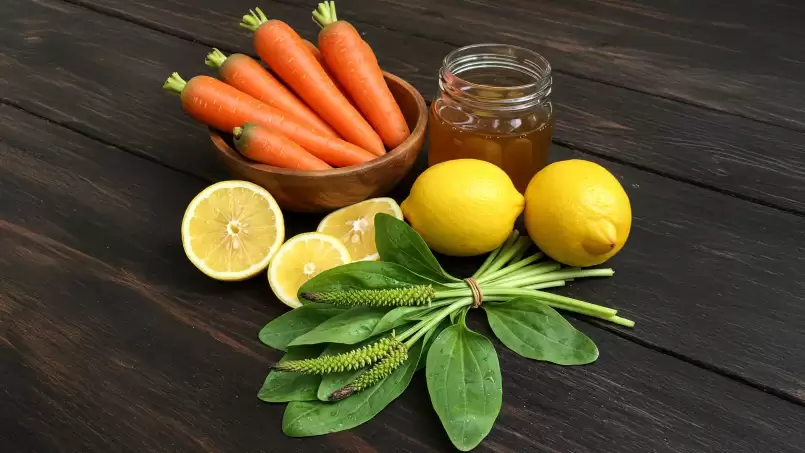 Přírodní elixír pro zdravá játra s mrkví, medem, citrony a pampeliškou